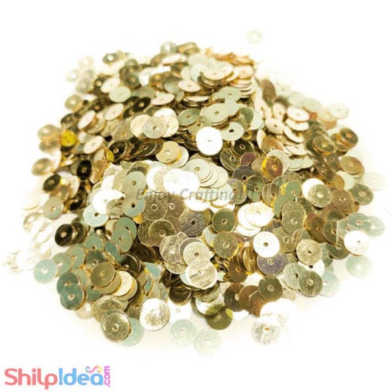 Sequins Round Flat 5mm - Light Golden