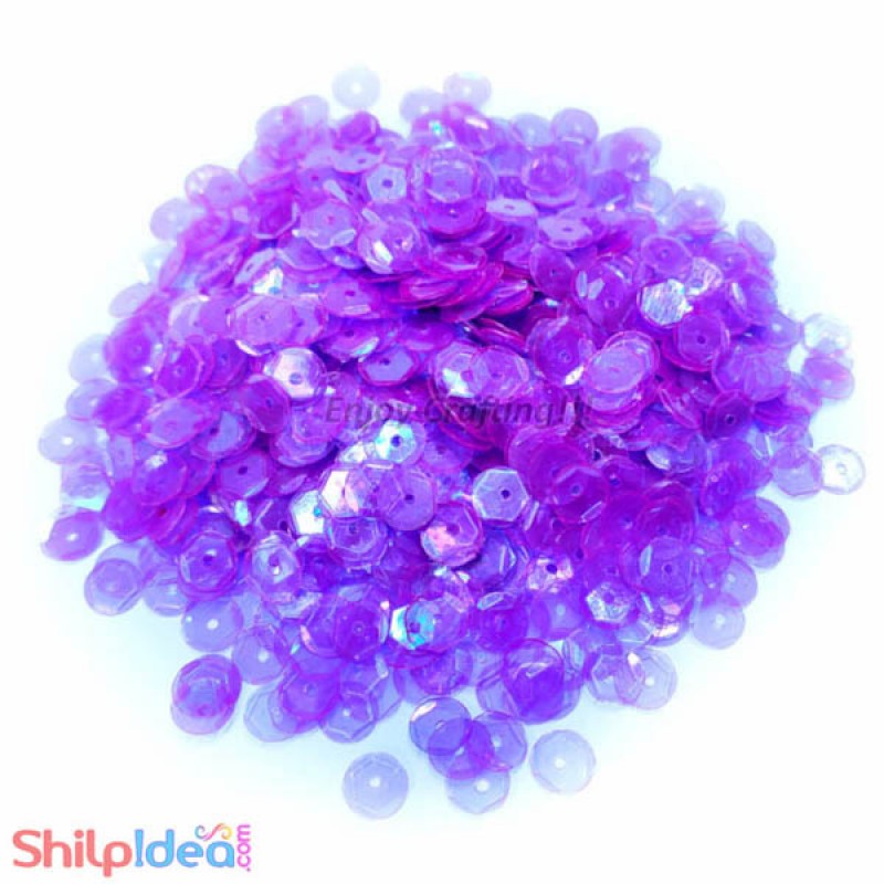 Sequins Round Cupped 5mm - Purple AB